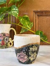 Load image into Gallery viewer, Floral Cup with REAL GOLD details | ~ 14 oz
