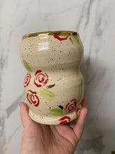 Load image into Gallery viewer, Medium Rose Vase with REAL GOLD Details | ~8" Tall