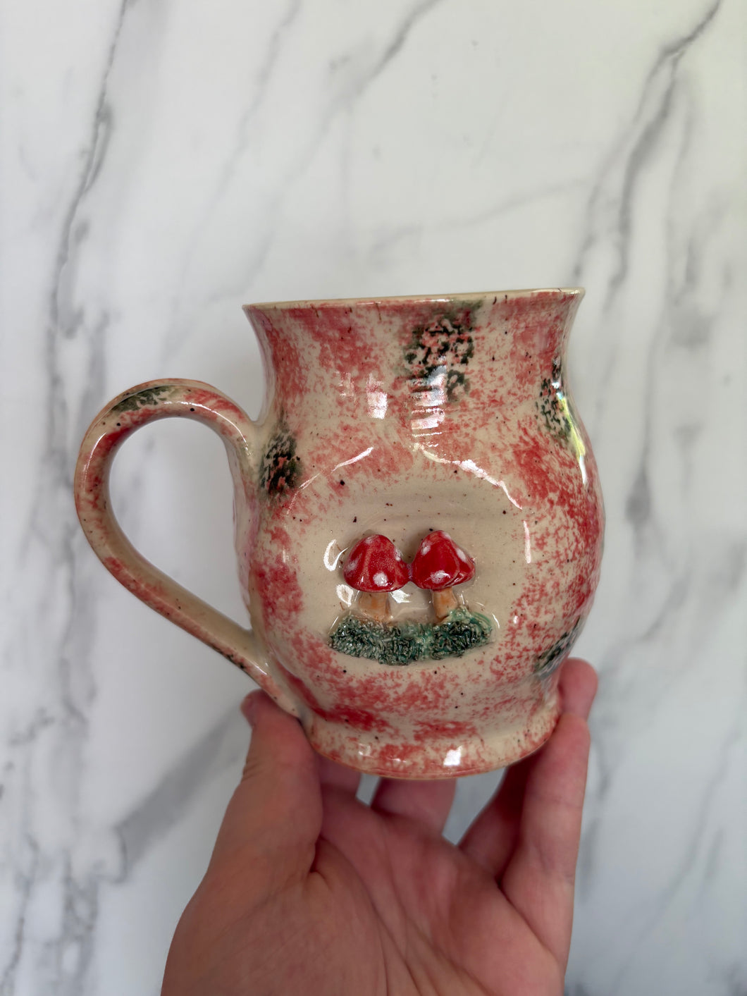3D Toadstool Mug | Red/Green | ~16 oz