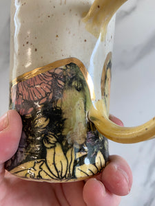 Floral Mug with REAL GOLD Details | SECOND
