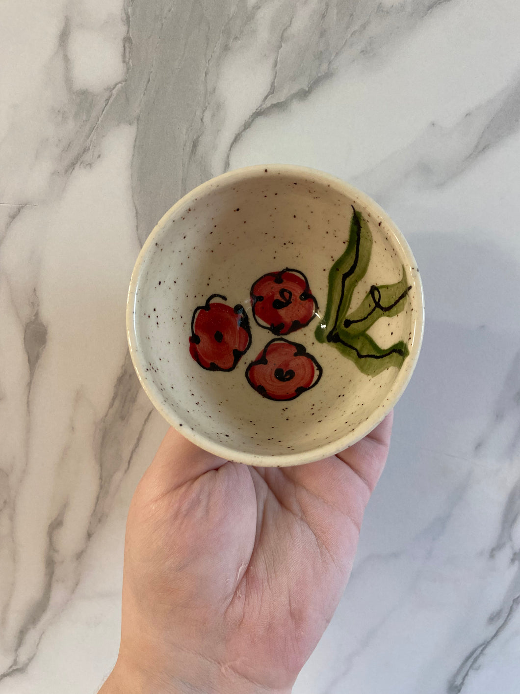 XS Dip bowl with Hand Painted Poppies | ~3