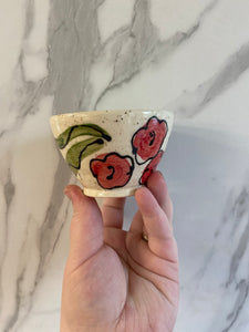 XS Dip bowl with Hand Painted Poppies | ~3" Diameter