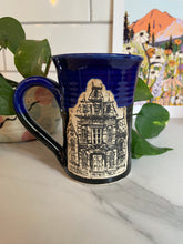 Load image into Gallery viewer, Haunted House Mug | Blue/Black | ~14oz
