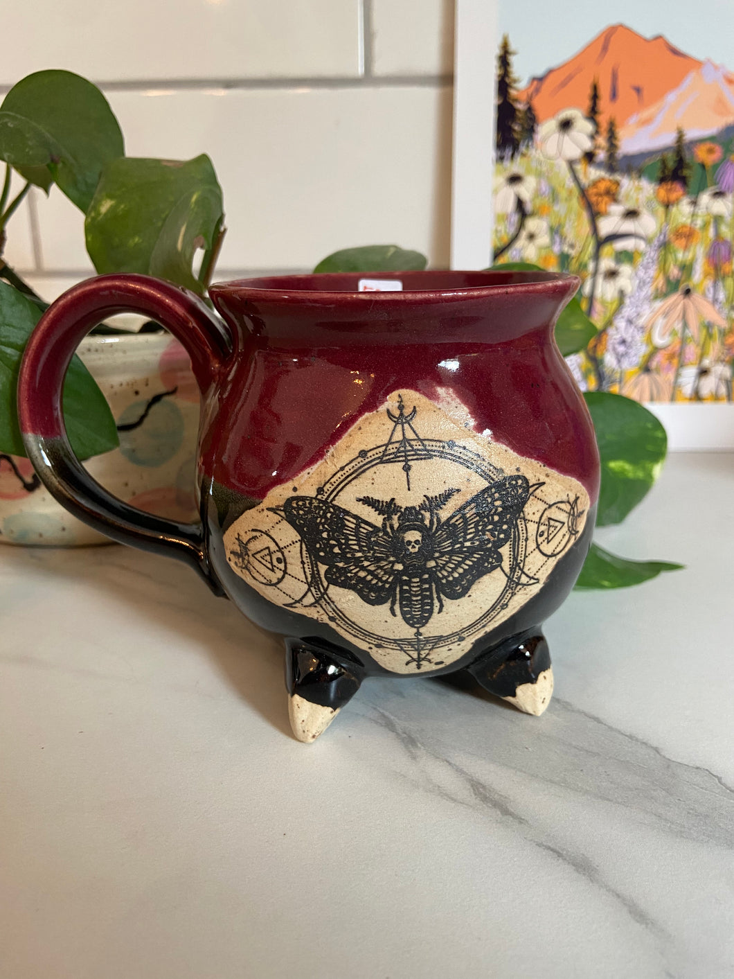 Cauldron Mug | Cranberry/Black | ~14 oz