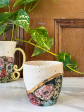 Load image into Gallery viewer, Floral Cup with REAL GOLD details | ~ 14 oz

