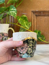 Load image into Gallery viewer, Floral Cup with REAL GOLD details | ~ 14 oz
