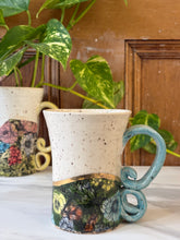 Load image into Gallery viewer, Floral Mug with REAL GOLD Details | ~14oz
