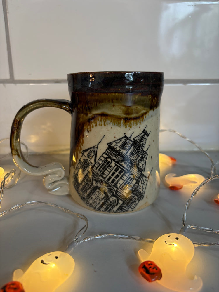 Halloween Mug | Haunted Houses | ~16 oz