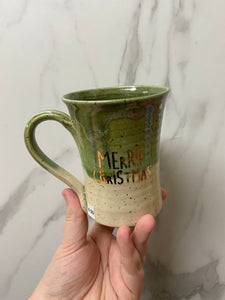 "Merry Christmas" Mug | REAL GOLD Writing | ~14oz