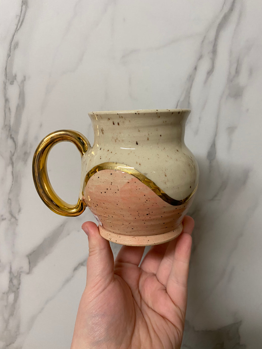 Pink Drip Mug | REAL GOLD Details | ~16oz